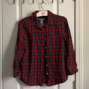 PINK Plaid Buttondown